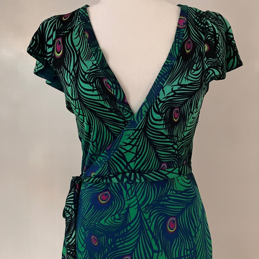 MATTHEW WILLIAMSON FOR H&M PEACOCK WRAP DRESS